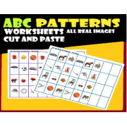 AB Patterns – What comes next – Cut and Paste Worksheets with Real Images